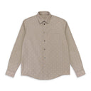 POINTED COLLAR IN HAMMER JACQUARD BEIGE BUTTON-DOWN SHIRT