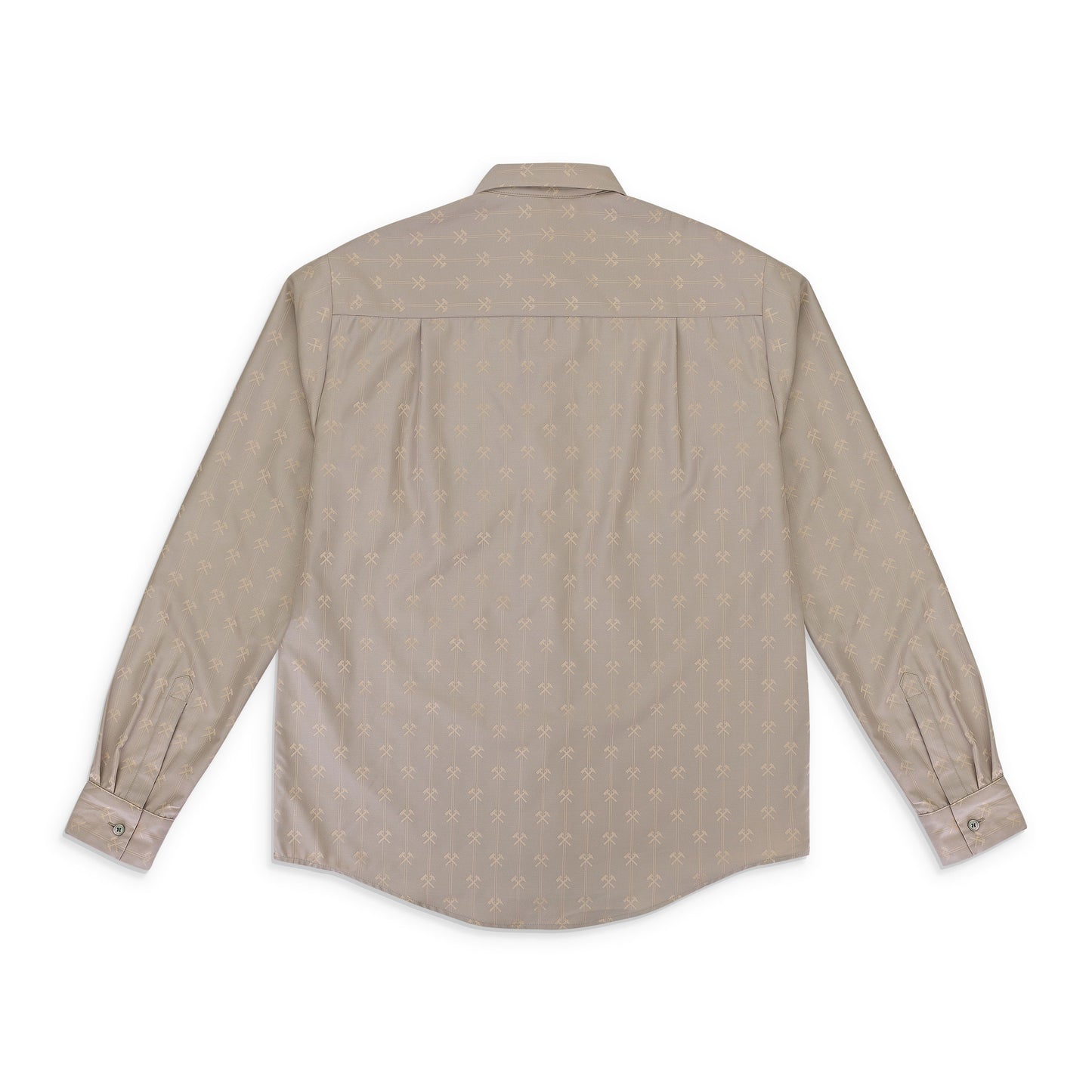 POINTED COLLAR IN HAMMER JACQUARD BEIGE BUTTON-DOWN SHIRT