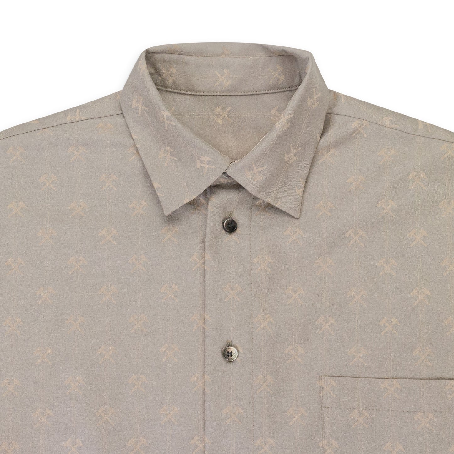 POINTED COLLAR IN HAMMER JACQUARD BEIGE BUTTON-DOWN SHIRT