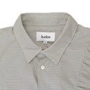 GATHERED BEIGE BUTTON-DOWN SHIRT