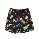 BLEACHER LITTER SILK BLACK SHORTS