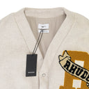 CARDIGAN BEIGE TAN VARSITY BOMBER JACKET