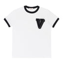 White COTTON T-SHIRT WITH V-3D PATCH