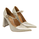 BLOCK HEEL MARY JANE SILVER HEELS