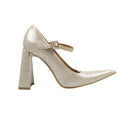 BLOCK HEEL MARY JANE SILVER HEELS