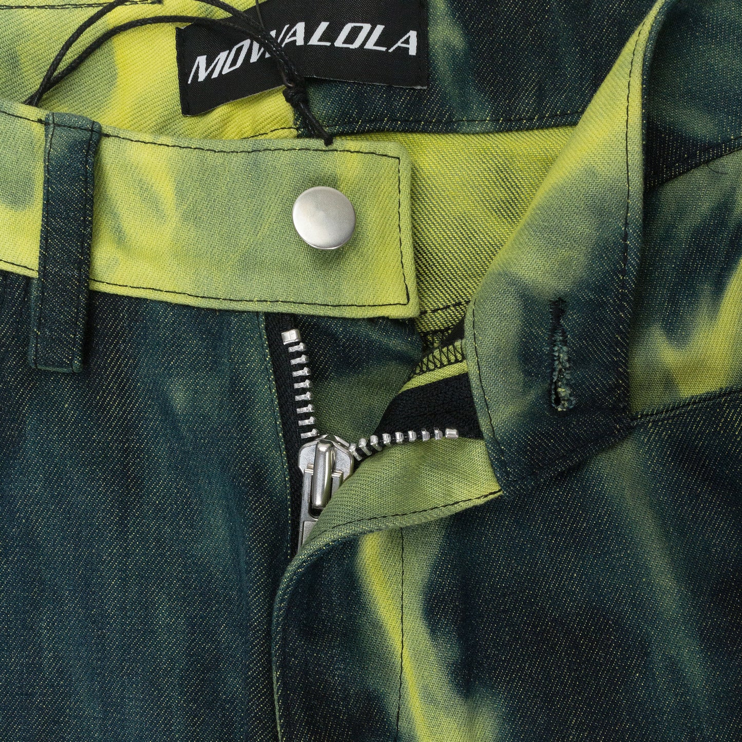 DENIM BASE ACID GREEN STRAIGHT JEANS