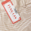 GINGHAM BOOTCUT TAN TROUSERS