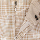 GINGHAM BOOTCUT TAN TROUSERS