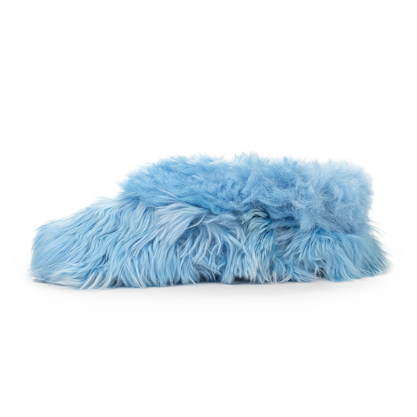 LONG HAIR BLUE SLIPPERS