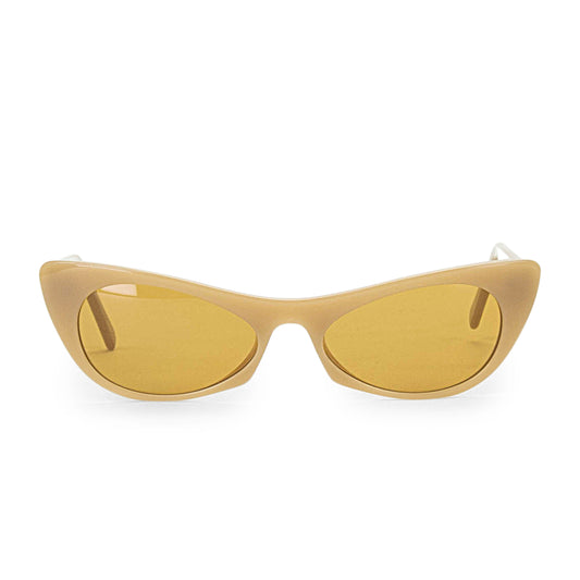 EZRA POINTED CAT EYE BEIGE SUNGLASSES