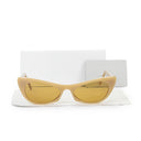 EZRA POINTED CAT EYE BEIGE SUNGLASSES