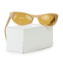 EZRA POINTED CAT EYE BEIGE SUNGLASSES