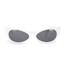 EZRA POINTED CAT EYE WHITE SUNGLASSES