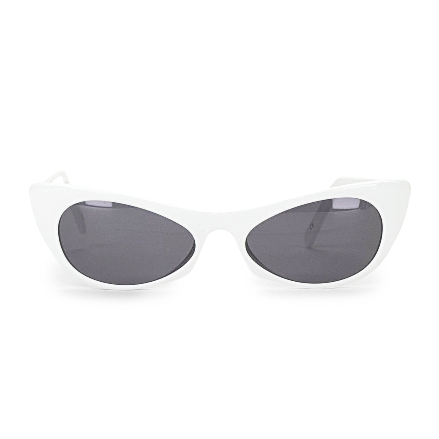 EZRA POINTED CAT EYE WHITE SUNGLASSES