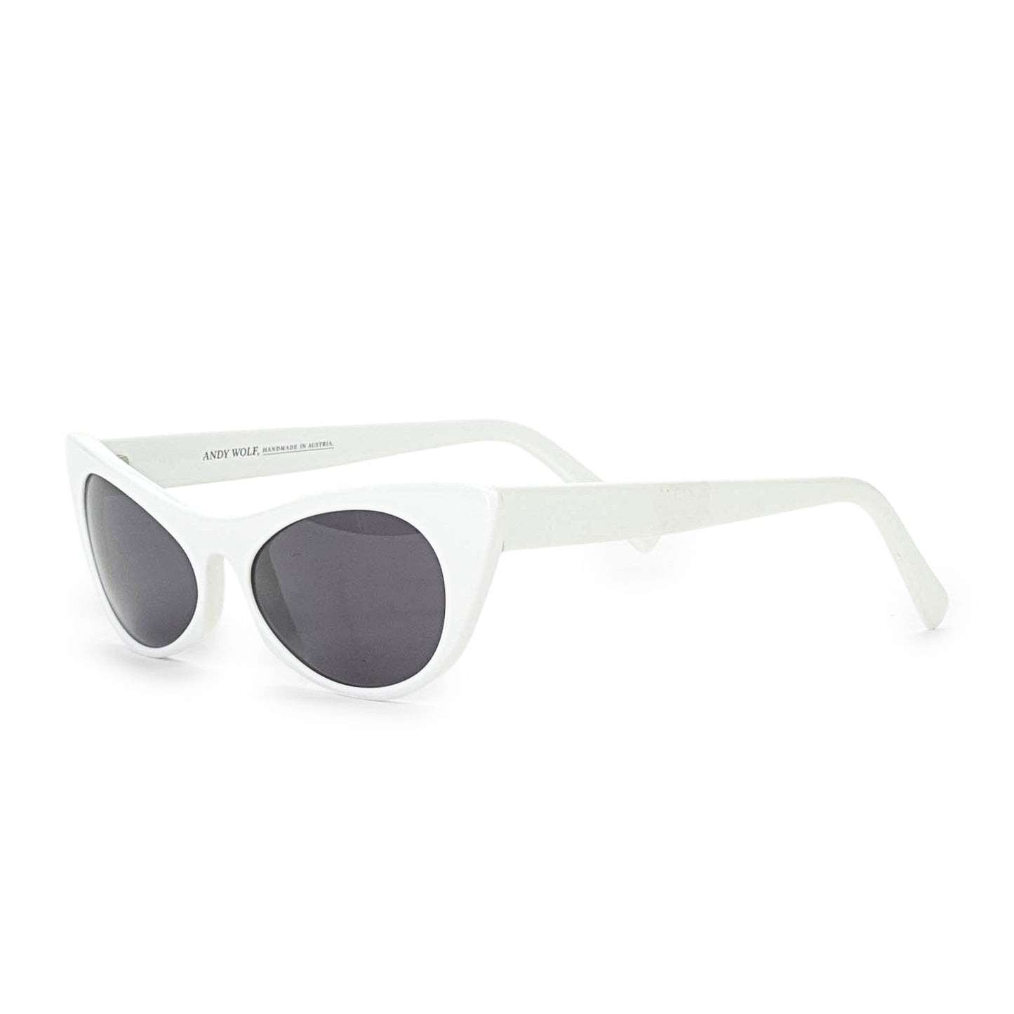 EZRA POINTED CAT EYE WHITE SUNGLASSES