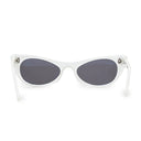 EZRA POINTED CAT EYE WHITE SUNGLASSES