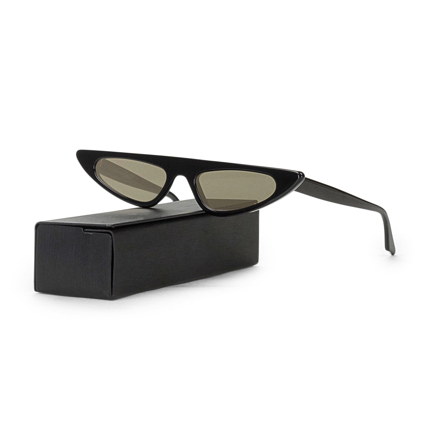 FLORENCE THIN POINTED BLACK SUNGLASSES