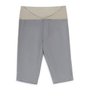 SATIN AND MUD DYED JERSEY SILVER SHORTS