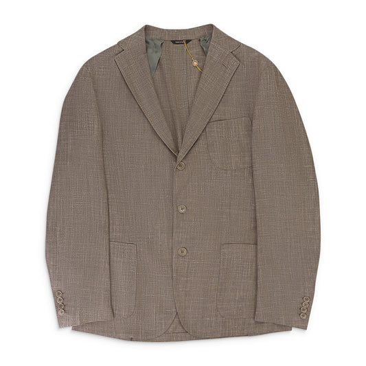 ANDORRA JACKET WOOL SILK LINEN BROWN BLAZER