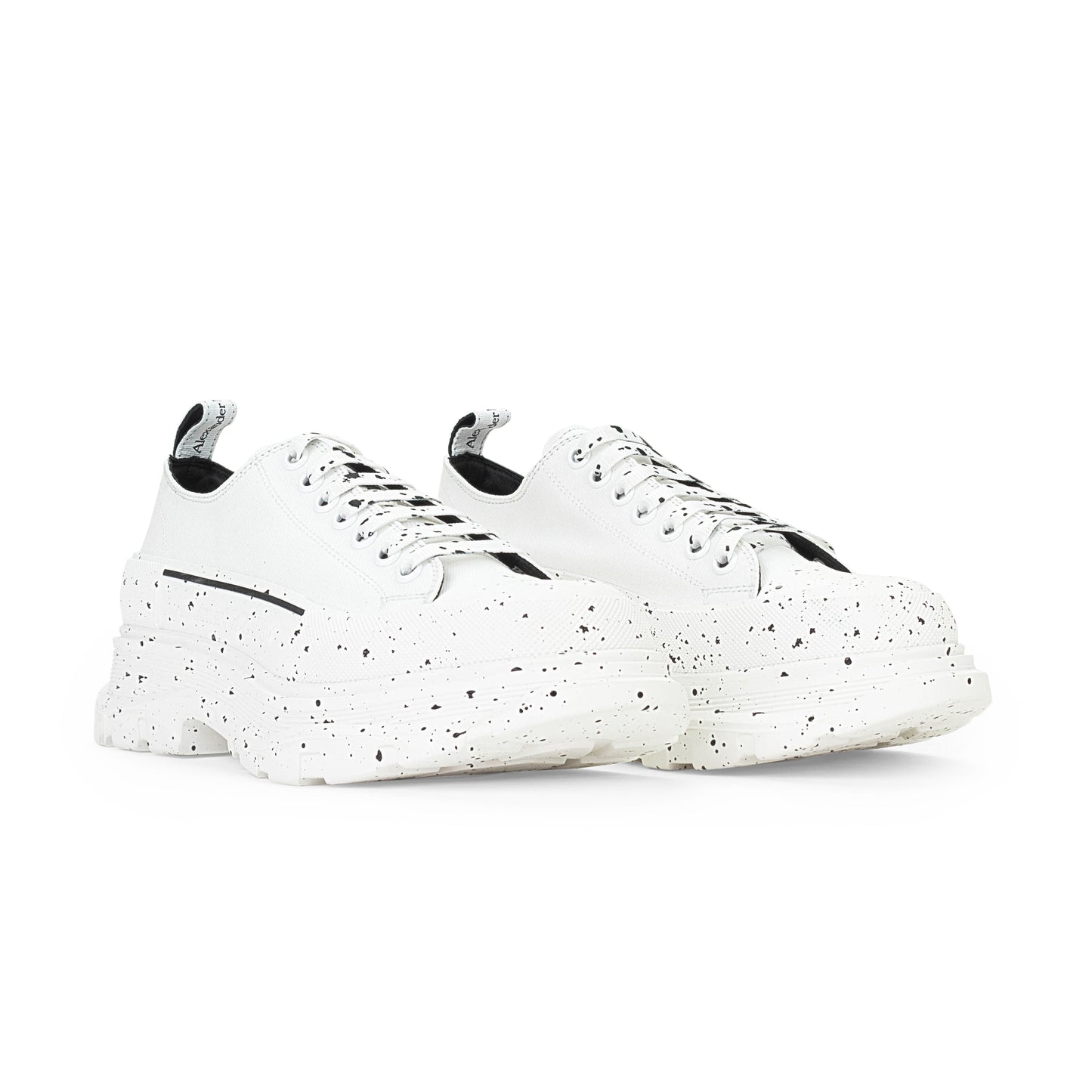 LACE UP CANVAS SACK WHITE BLACK SNEAKERS