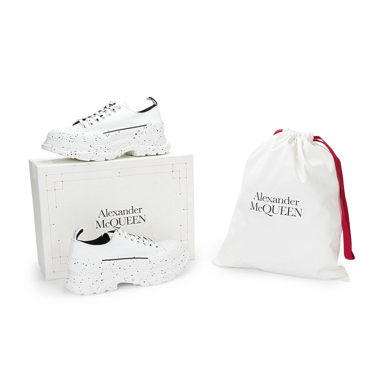 LACE UP CANVAS SACK WHITE BLACK SNEAKERS