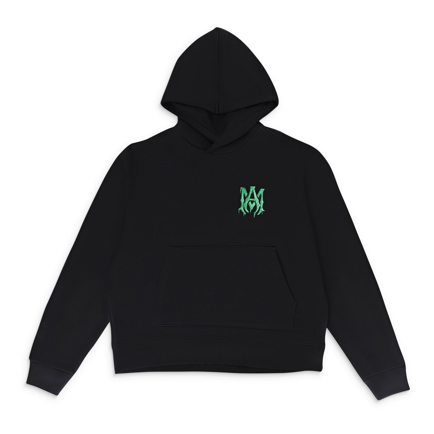 WATERCOLOR MA BLACK GREEN HOODIE