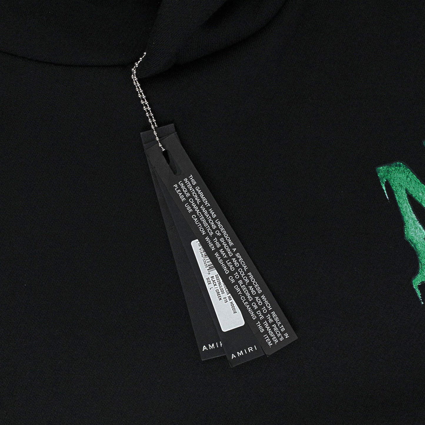 WATERCOLOR MA BLACK GREEN HOODIE