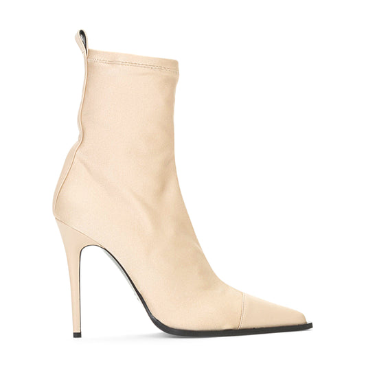 POINTY TOE 90MM HEEL ECRU BOOTIE