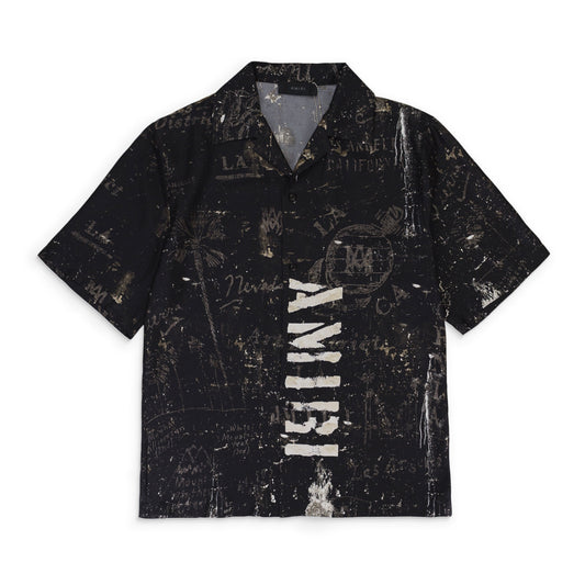 ARMY STENCIL CAMP BLACK SHIRT