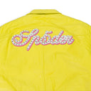 DEBOSSED YELLOW LEATHER JACKET