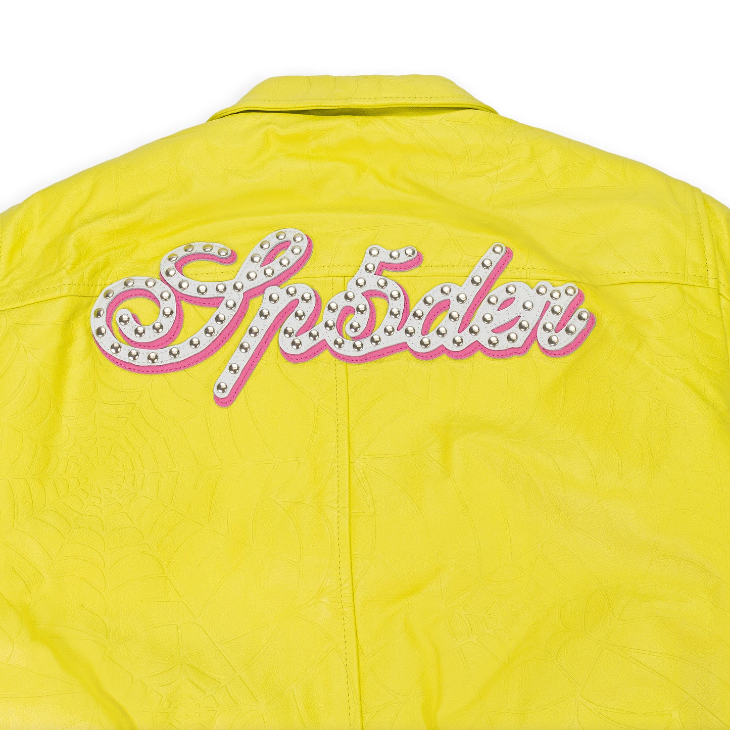 DEBOSSED YELLOW LEATHER JACKET