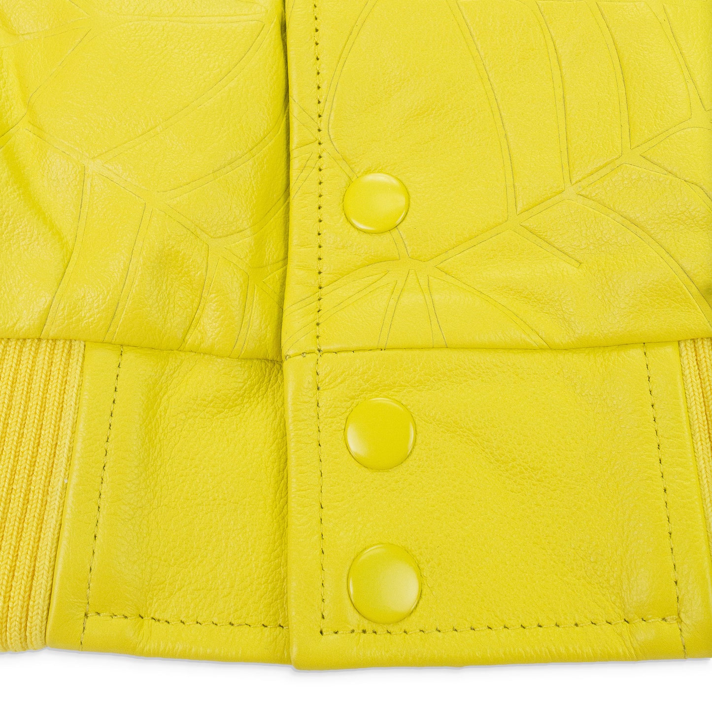 DEBOSSED YELLOW LEATHER JACKET