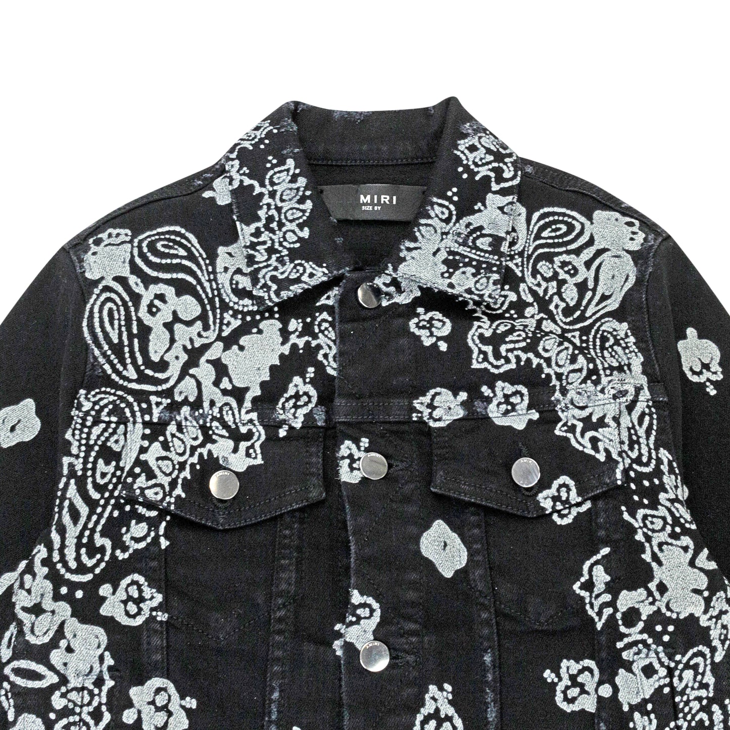 BLEACHED BANDANA TRUCKER BLACK JACKETS