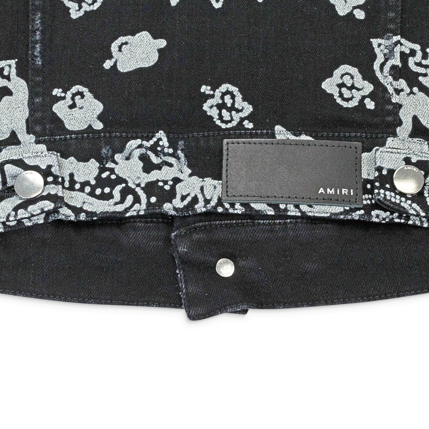 BLEACHED BANDANA TRUCKER BLACK JACKETS