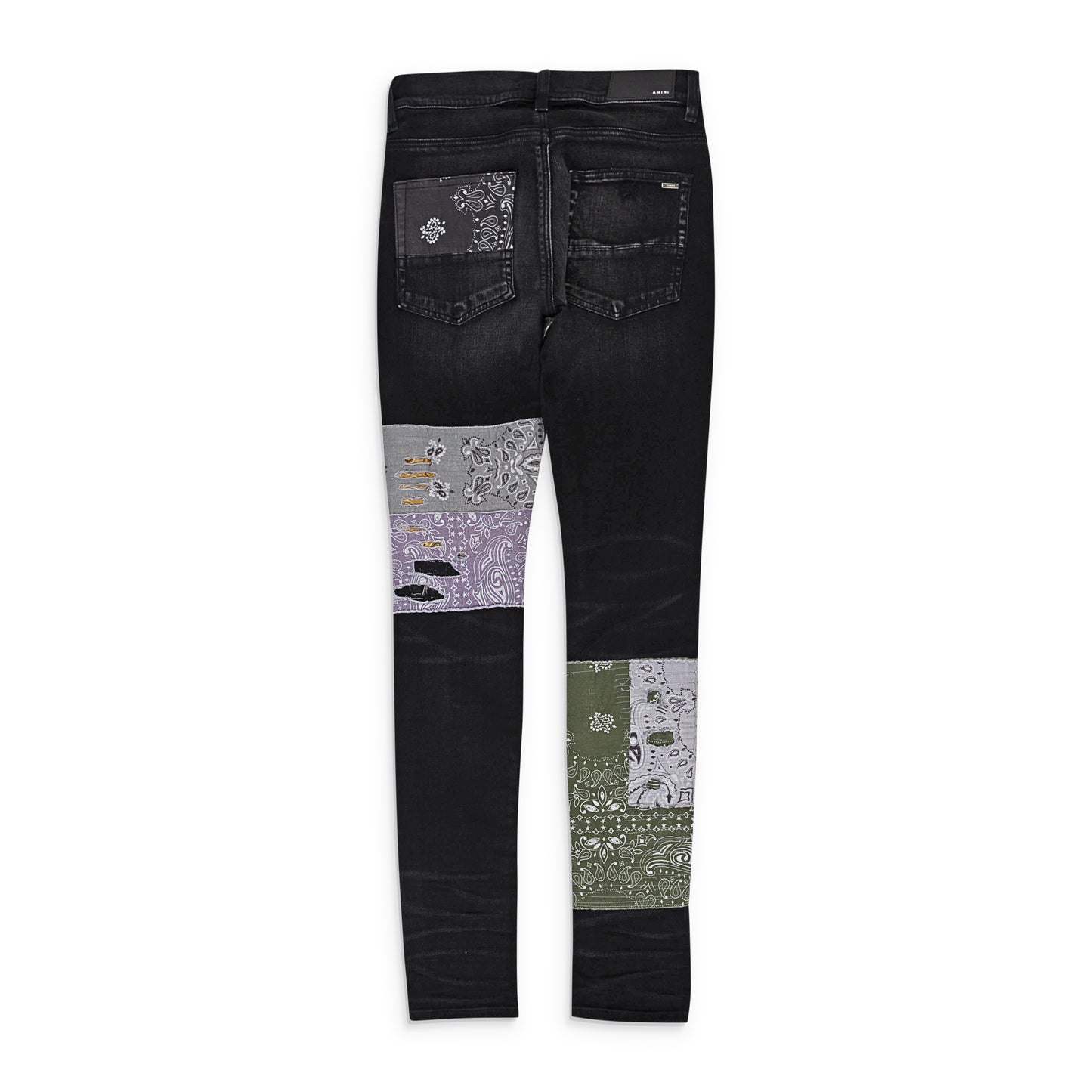 BANDANA ART PATCH AGED BLACK JEANS