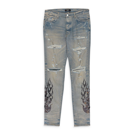 BANDANA FLAME CLAY INDIGO BLACK SLIM-FIT JEANS