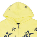 DOUBLE LAYER 5STAR ZIP UP YELLOW HOODIE