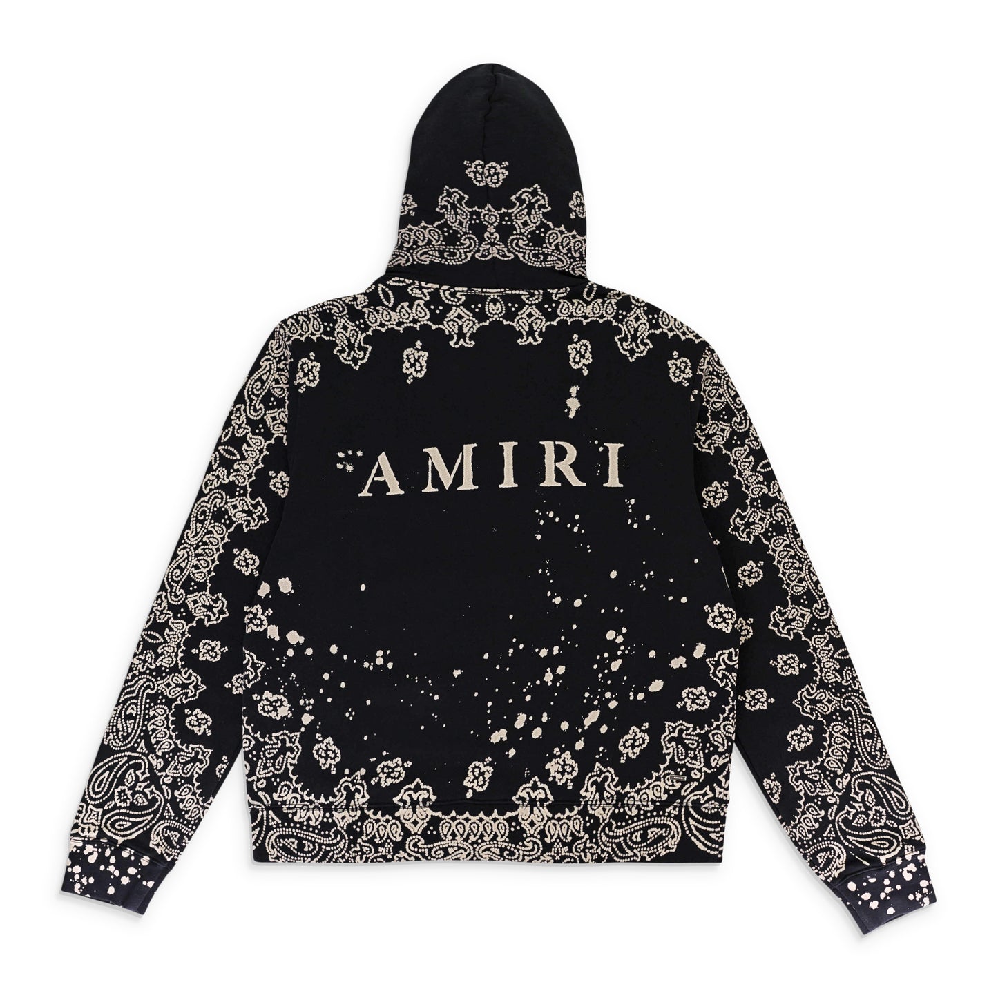 BANDANA BLEACH ALL OVER BLACK HOODIE