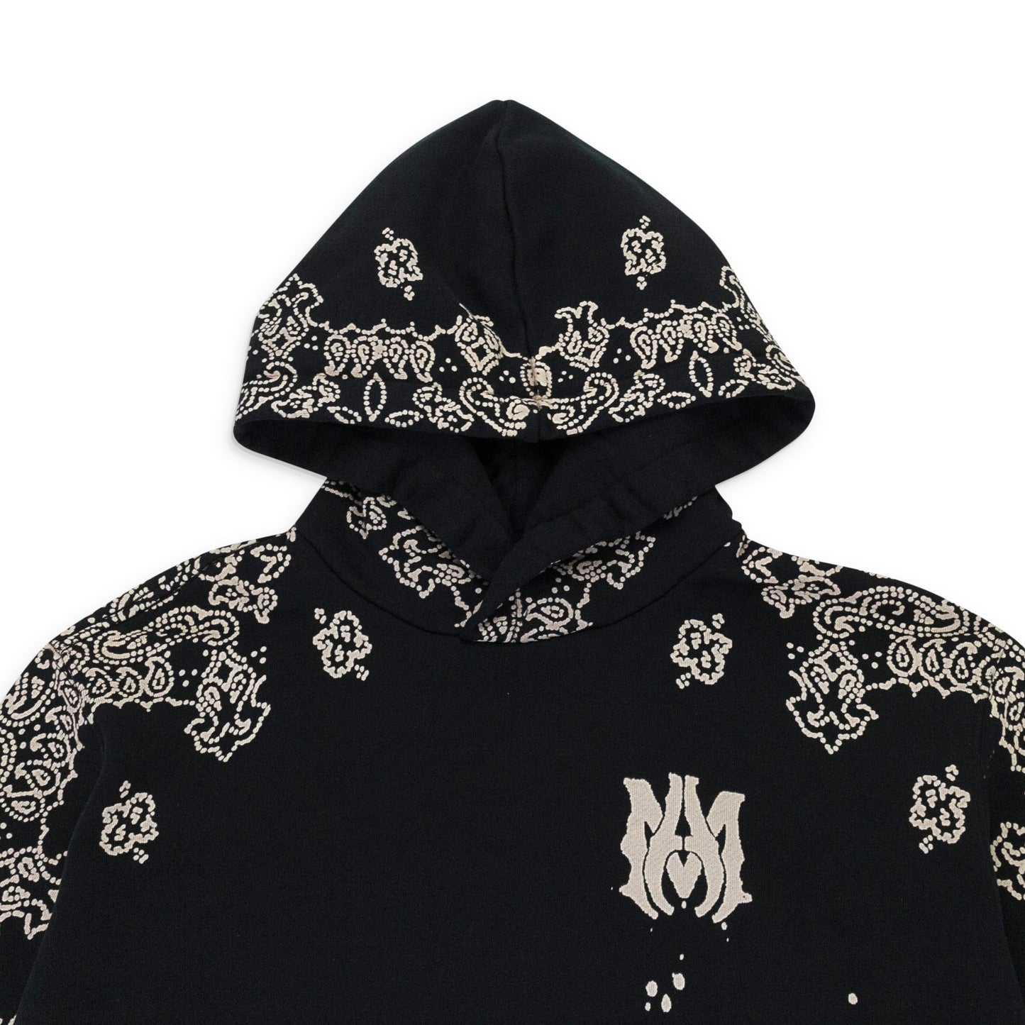 BANDANA BLEACH ALL OVER BLACK HOODIE