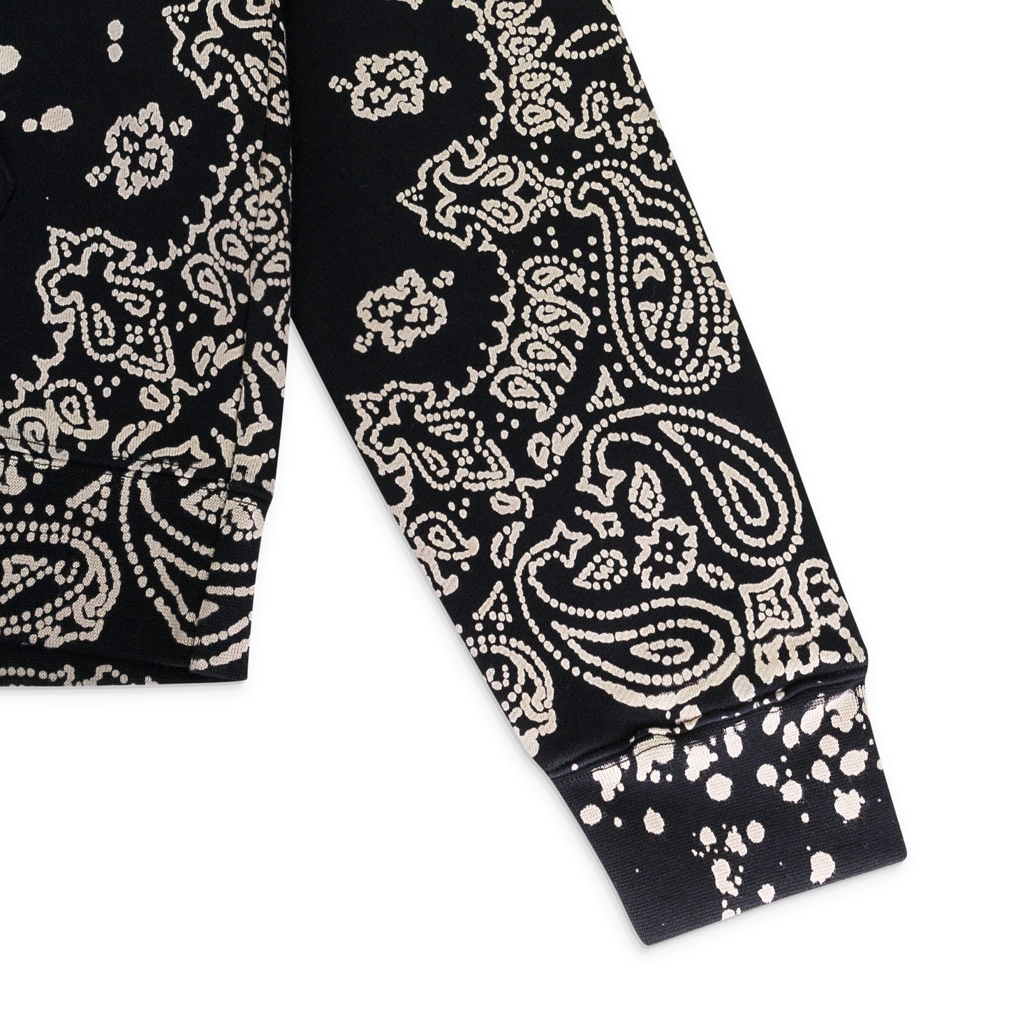 BANDANA BLEACH ALL OVER BLACK HOODIE