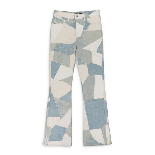 PATCHWORK FLARE ALABASTER JEANS