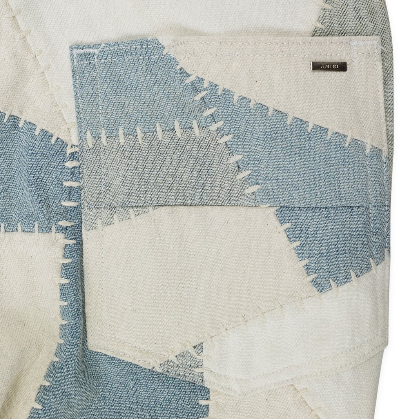 PATCHWORK FLARE ALABASTER JEANS