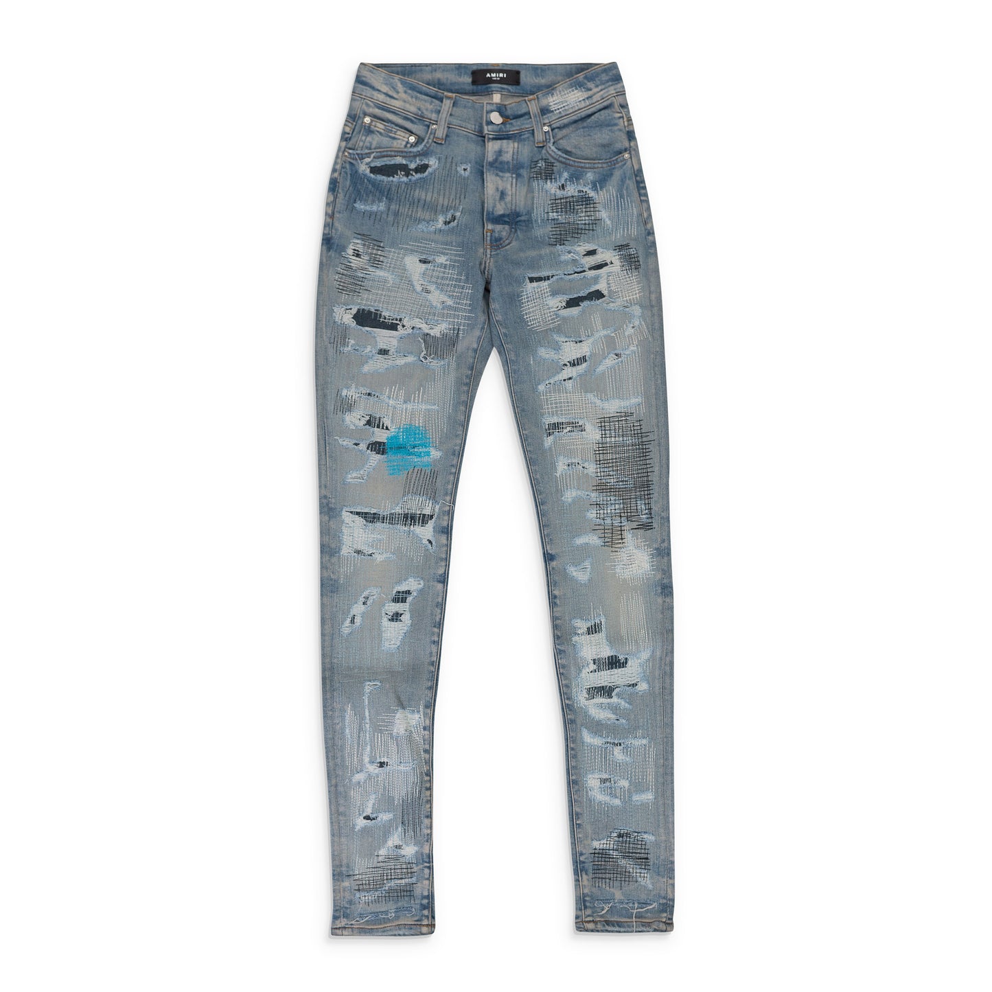 ALL OVER REPAIR CLAY INDIGO JEANS