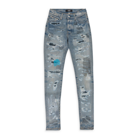 ALL OVER REPAIR CLAY INDIGO JEANS