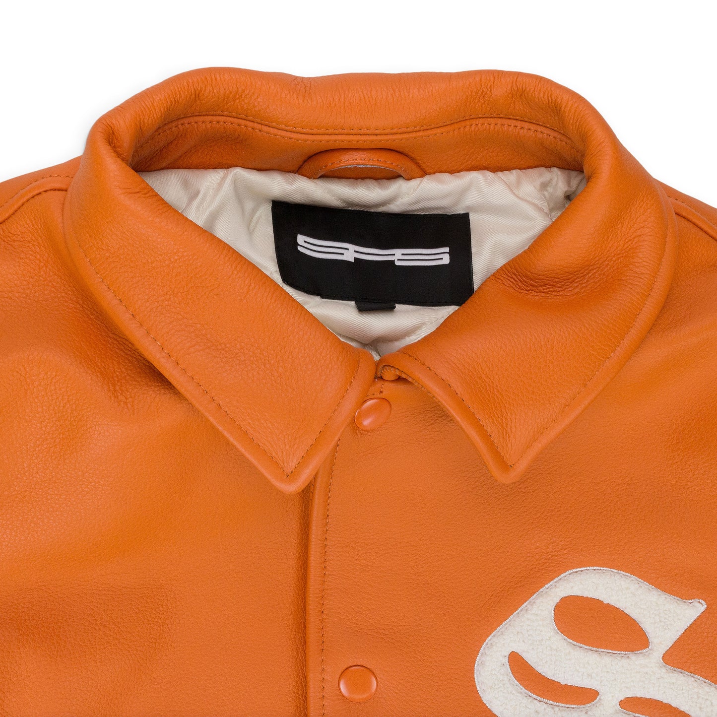 VARSITY ORANGE WHITE VARSITY JACKET