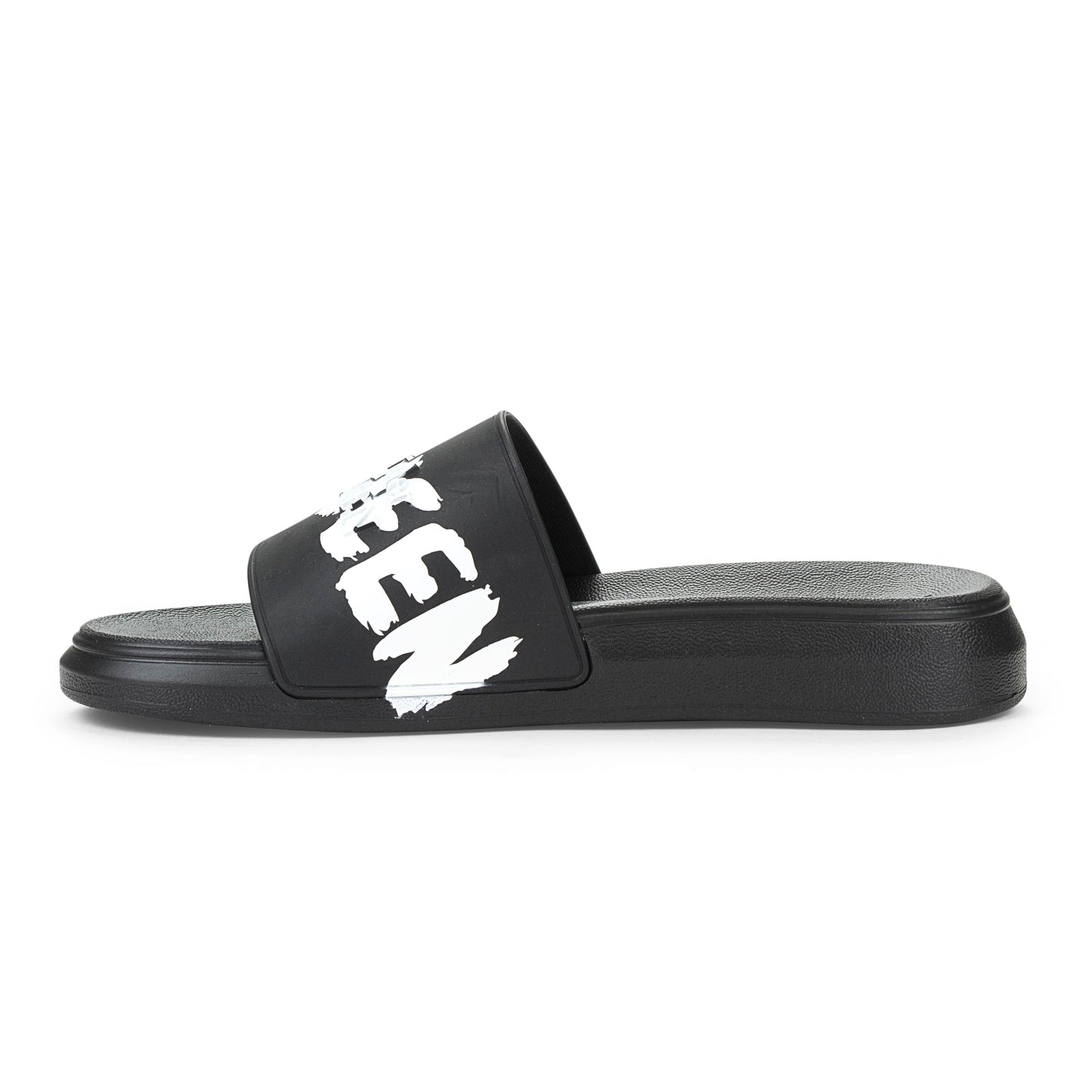 RUBBER SLIDER LOGO GRAFFITI PRINT BLACK SLIDES 44