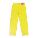 DEBOSSED LEATHER YELLOW CASUAL PANTS