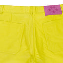 DEBOSSED LEATHER YELLOW CASUAL PANTS