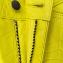 DEBOSSED LEATHER YELLOW CASUAL PANTS