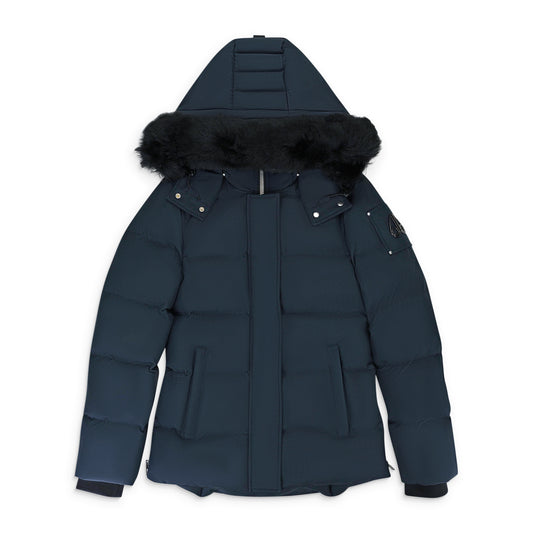 W CLOUD 3Q SH NAVY W/BLK SH PUFFER JACKET